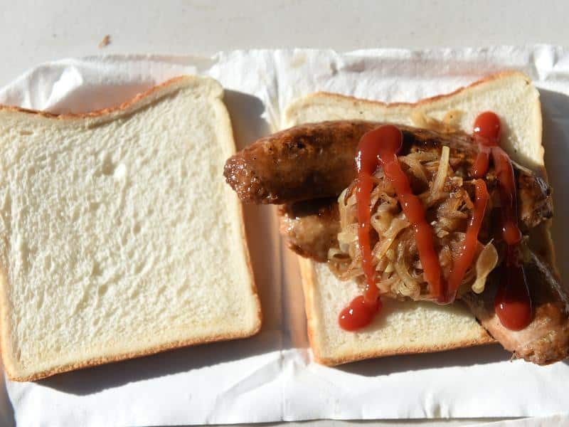 A sausage sandwich