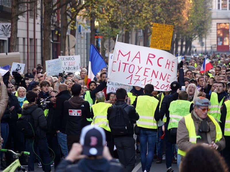 Demonstrators in Lille, France
