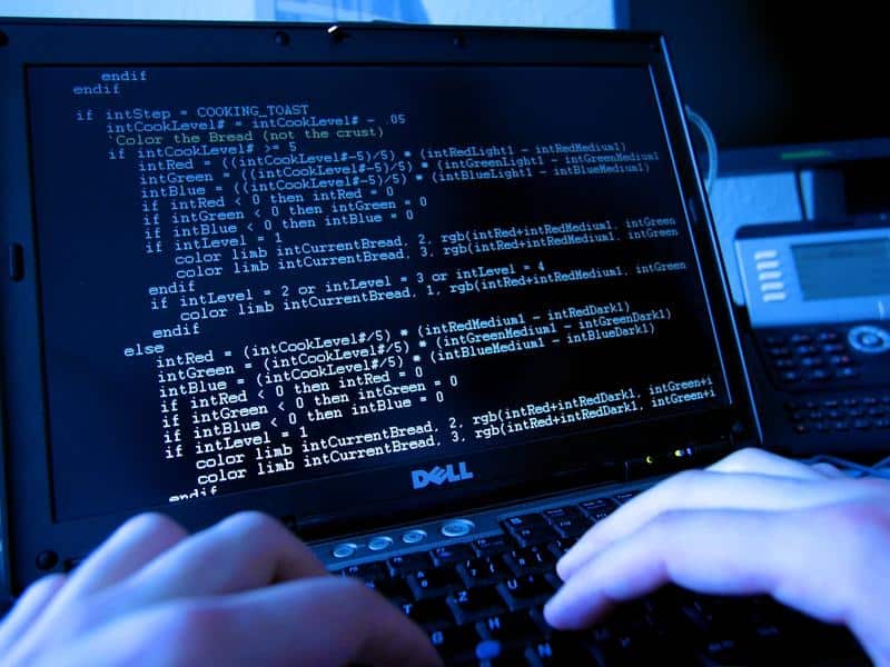 A computer code on a screen.