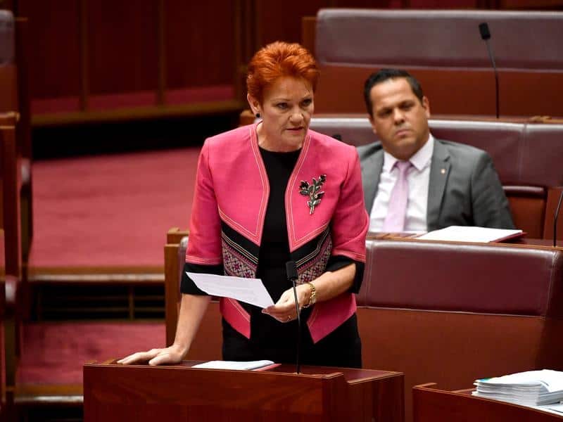 No sympathy: Pauline Hanson.