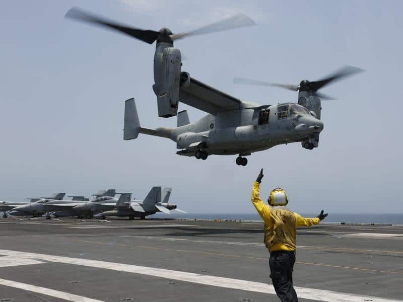 The US Navy conducted exercises in the Arabian Sea after warning of a threat from Iran.