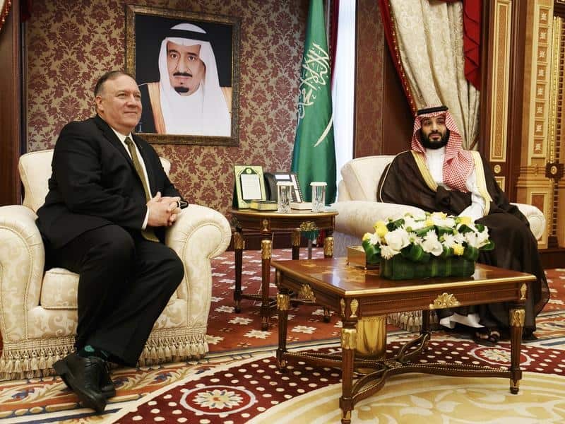 US Secretary of State Mike Pompeo and Crown Prince Mohammed bin Salman