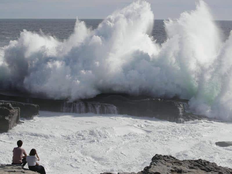 Evacuation advisories were issued for some 280,000 people as the wind and rain began picking up.