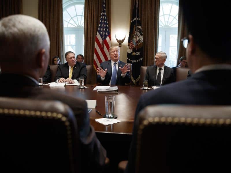 President Trump at the cabinet meeting