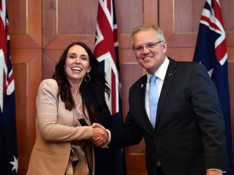 Jacinda Ardern and Scott Morrison 