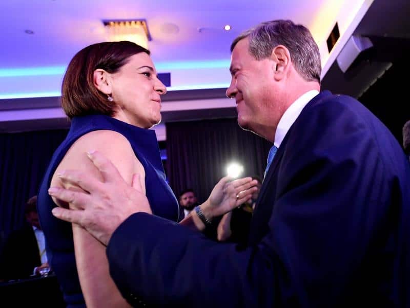 Queensland LNP deputy Deb Frecklington with leader Tim Nicholls