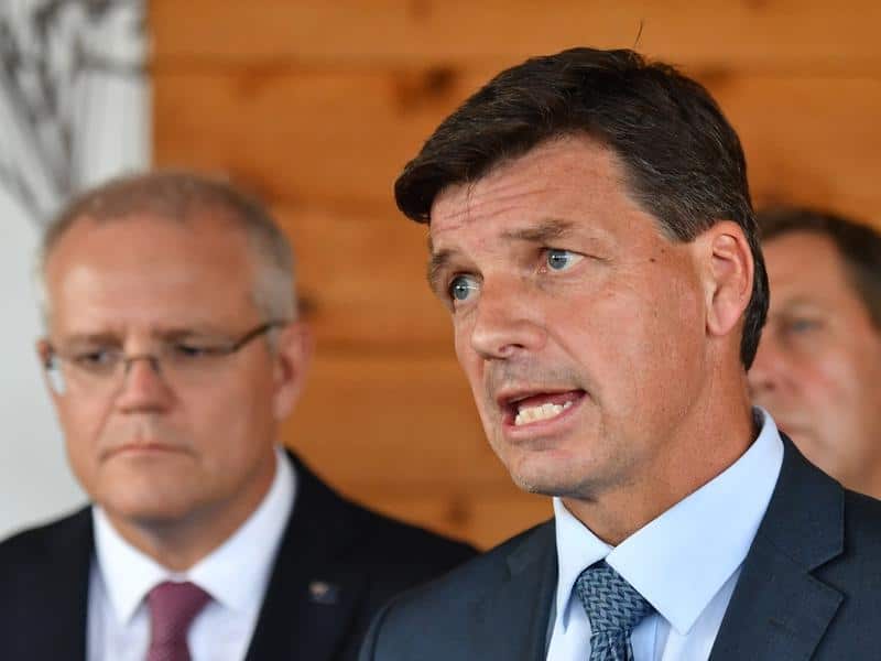 Scott Morrison with Energy Minister Angus Taylor.
