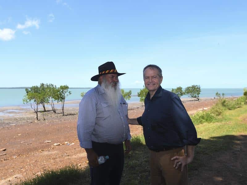 Labor Senator Pat Dodson (left) with Bill Shorten