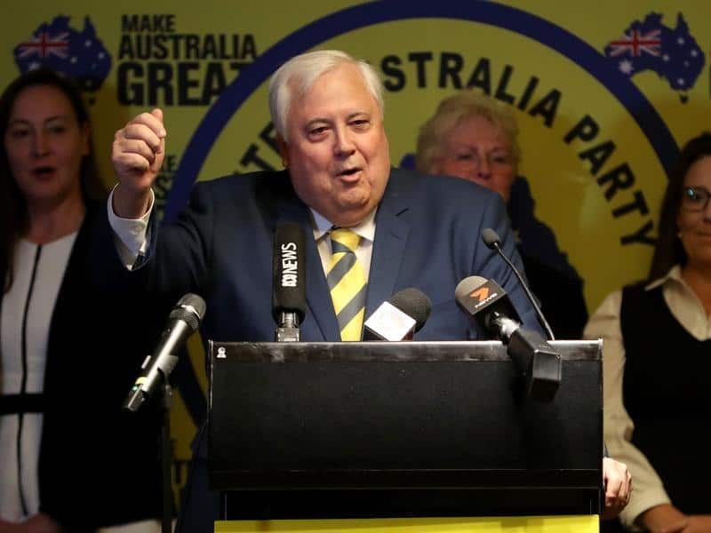 Clive Palmer says results should not be released until the last polls in Western Australia have closed.