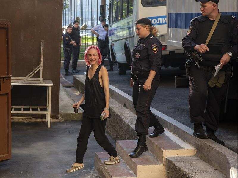 The Pussy Riot protesters who disrupted the World Cup final have been released.