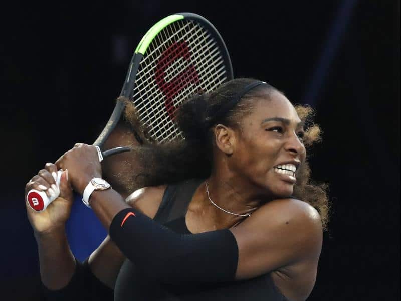 A file image of US tennis player Serena Williams in action.