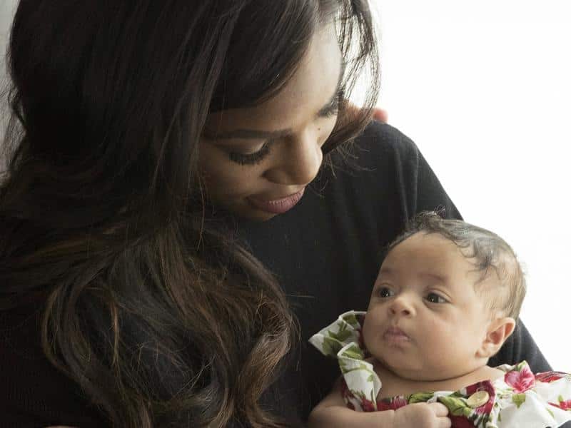 Serena Williams and her baby.