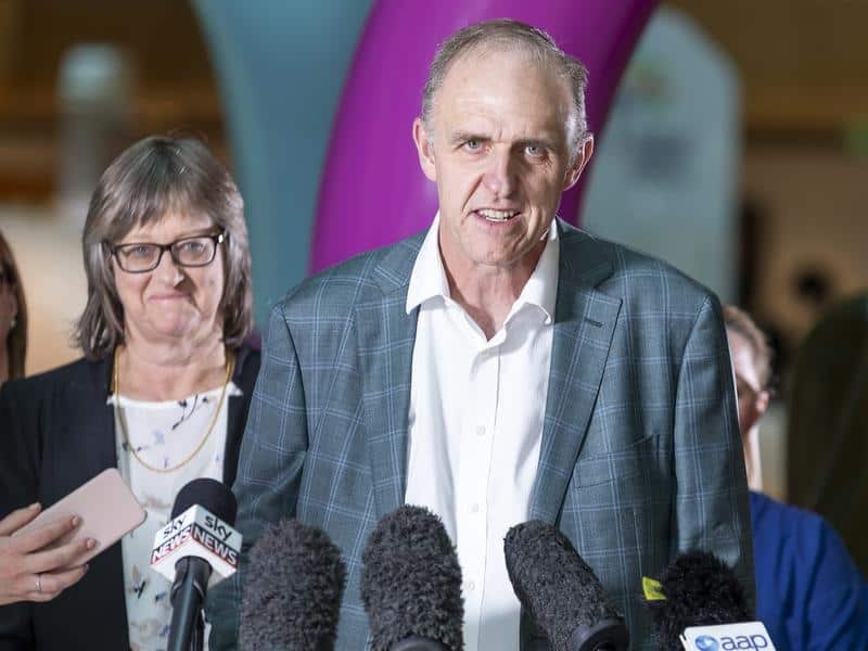 Paediatric surgeon Dr Joe Crameri speaks to the media
