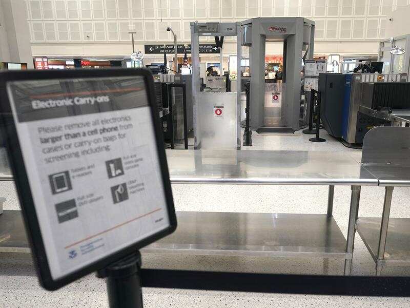 A closed security checkpoint at Houston airport amid the partial US government shutdown.