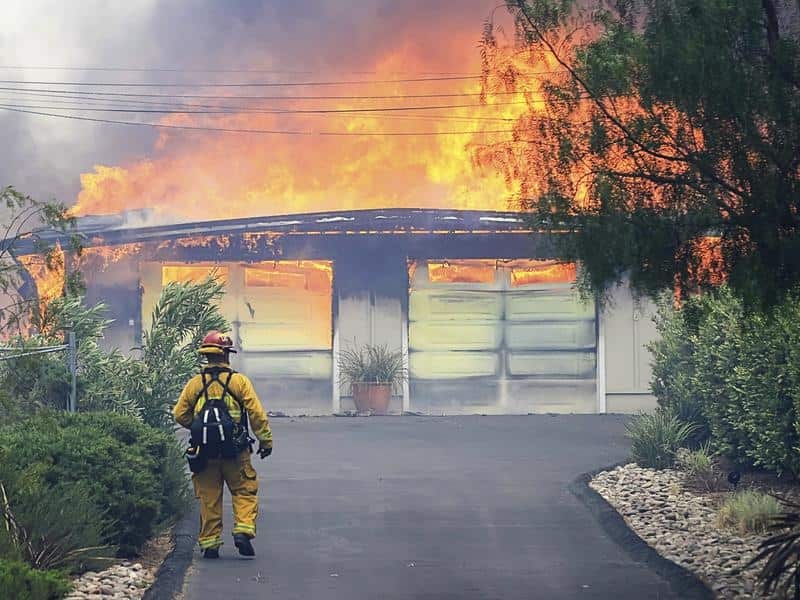 In San Diego County, a blaze that broke out near the community of Alpine has spread quickly.  