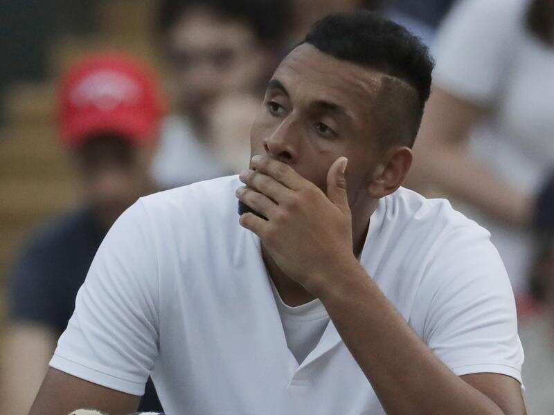 Proving you don't even need footwear, Nick Kyrgios still won his match.