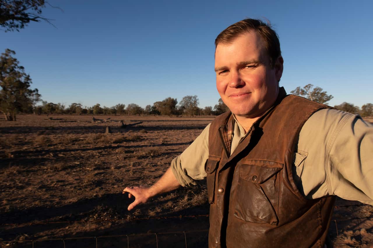 Grain farmer Andrew Freeth on his Collie property. 