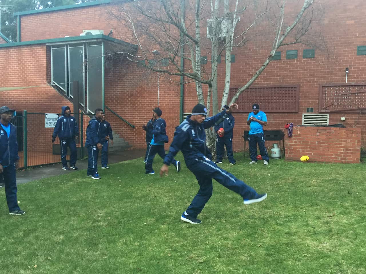 Fiji Tribe train in the park
