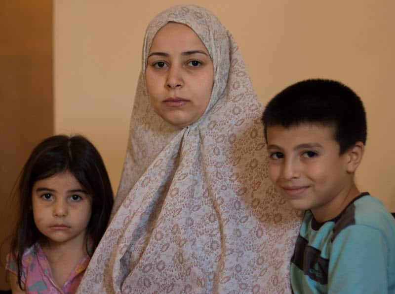 Amal Ammar with her children. 