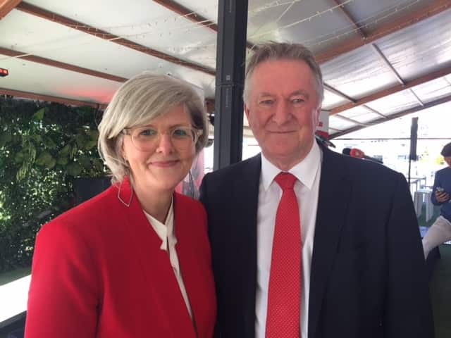 Sydney Swans Board Member Sam Mostyn [left] and Chief Executvie Andrew Ireland  