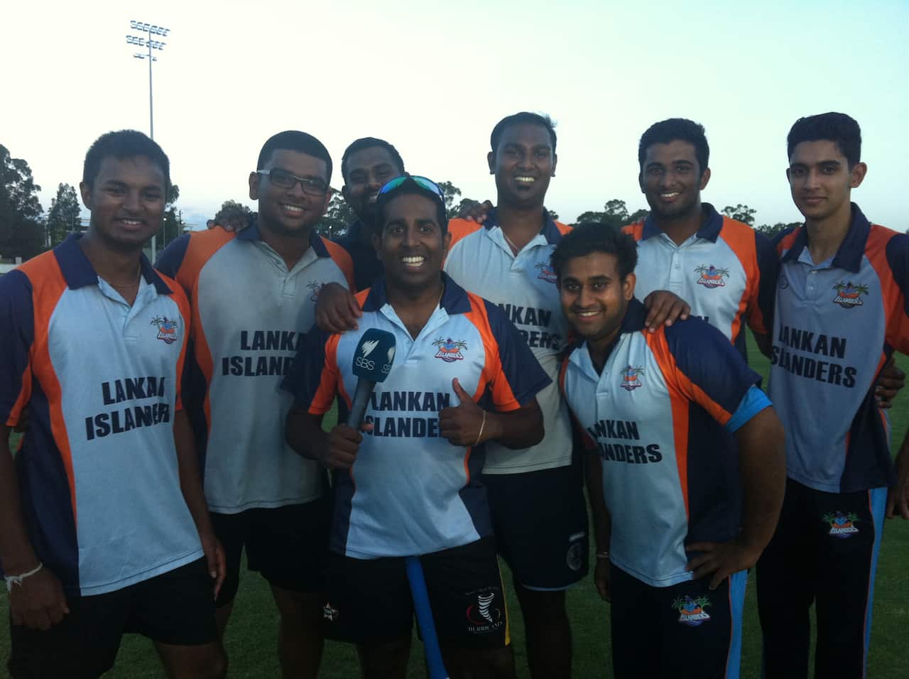 The Lankan Islanders team flying the SBS flag