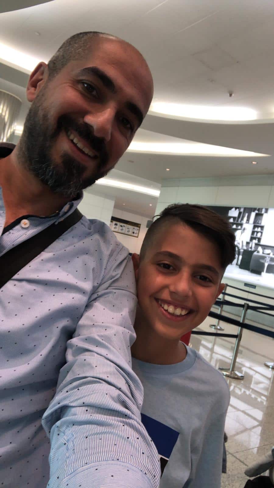 Munzer Kassis with his 10-year-old son Rami. 