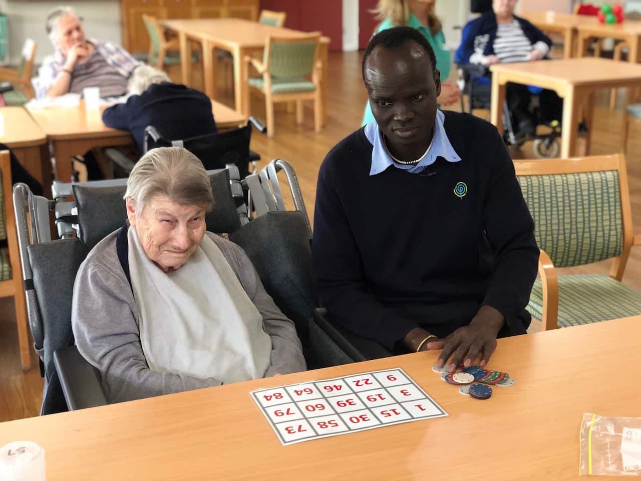 Tut with a Fronditha resident