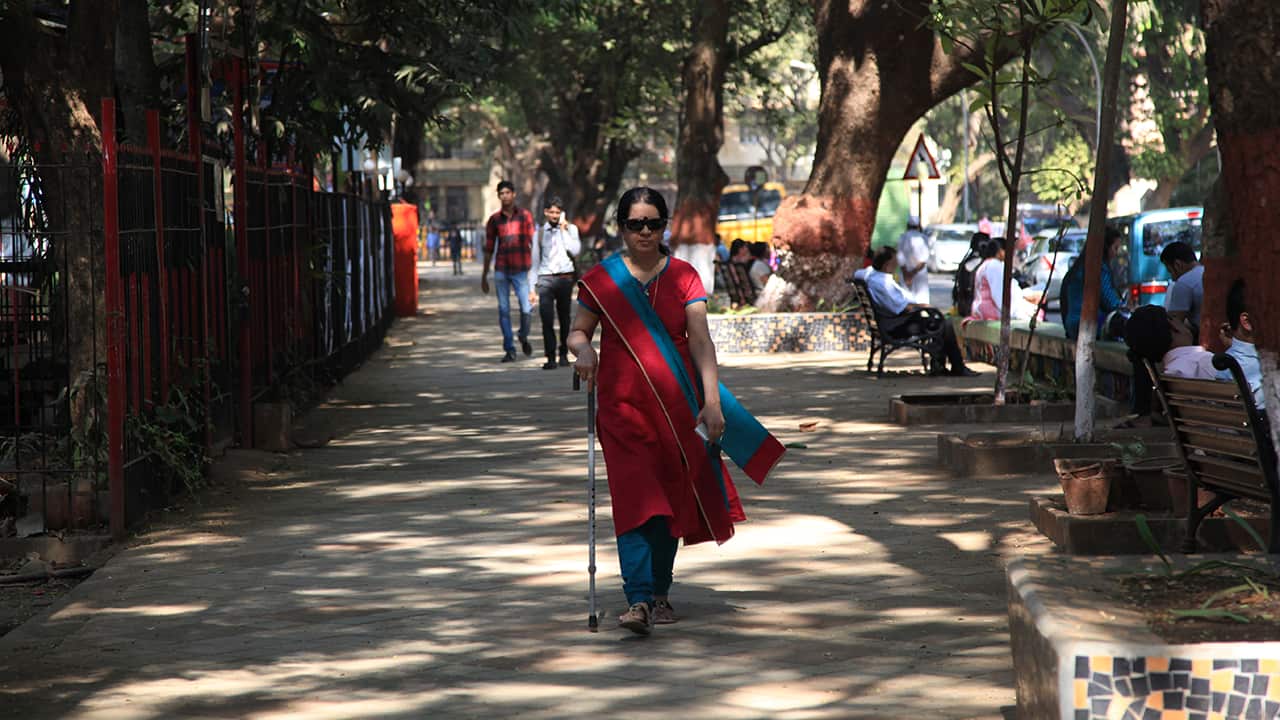 Pretending to be blind is another of Rajani's undercover methods.