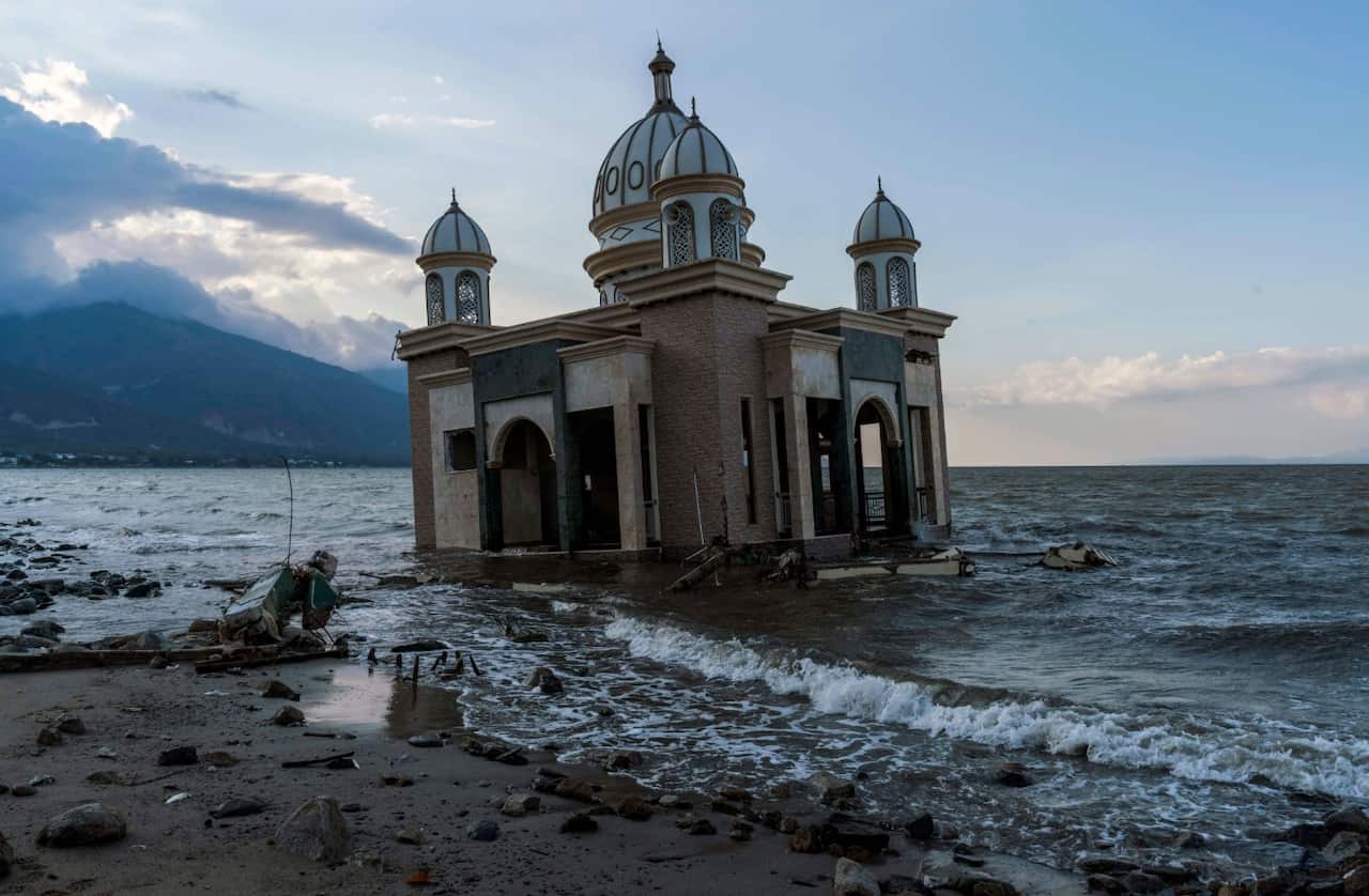 A damaged mosque in Palu, Indonesia, on Tuesday, Oct. 2, 2018.
