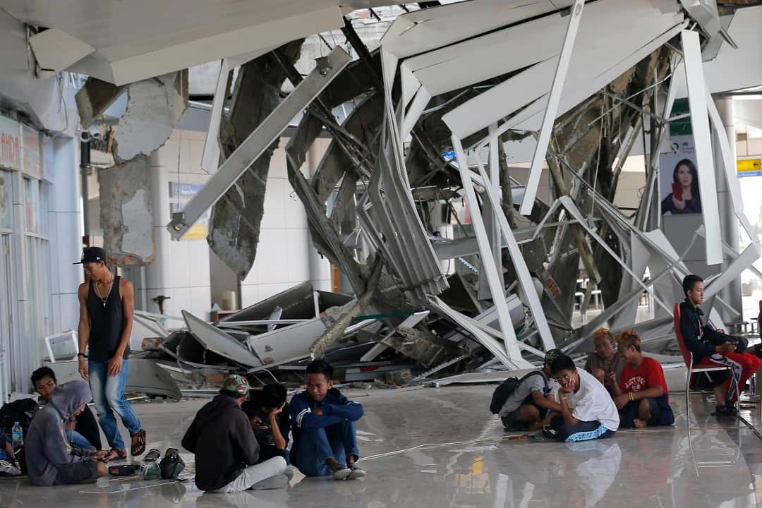 The damage at Mutiara Sis Al-Jufri airport.