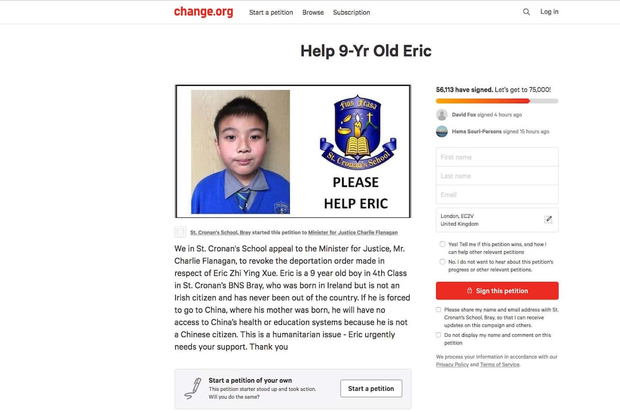 The case of Eric Zhi Ying Xue, who was born in Ireland and threatened with deportation, galvanized public opinion in favor of birthright citizenship.