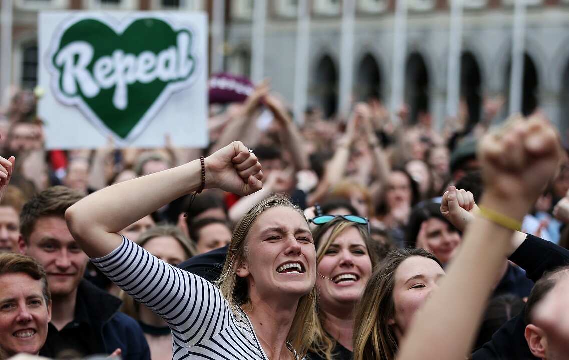 Yes voters celebrate in Dublin after the historic referendum.