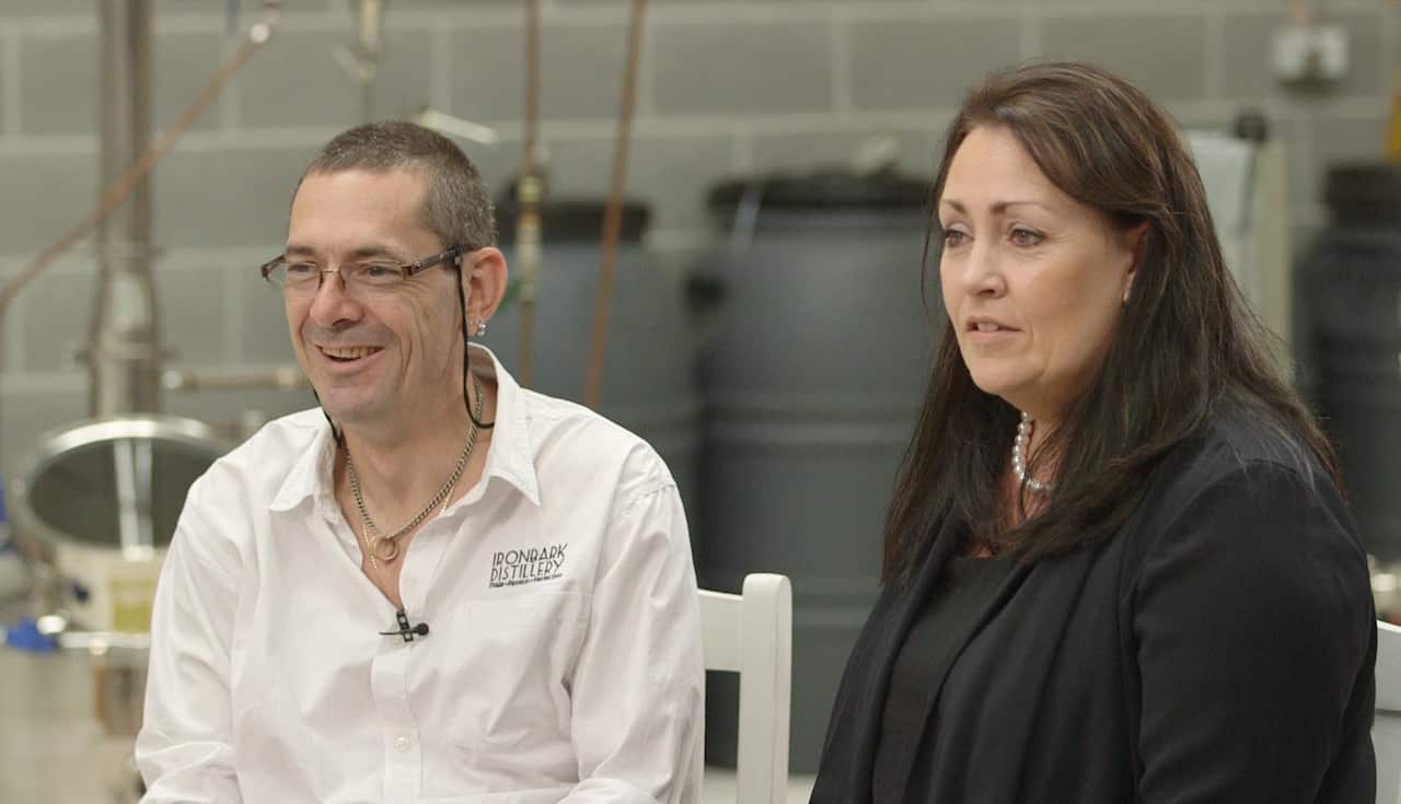 Ironbark Distillery founders, Reg and Greta Papps.