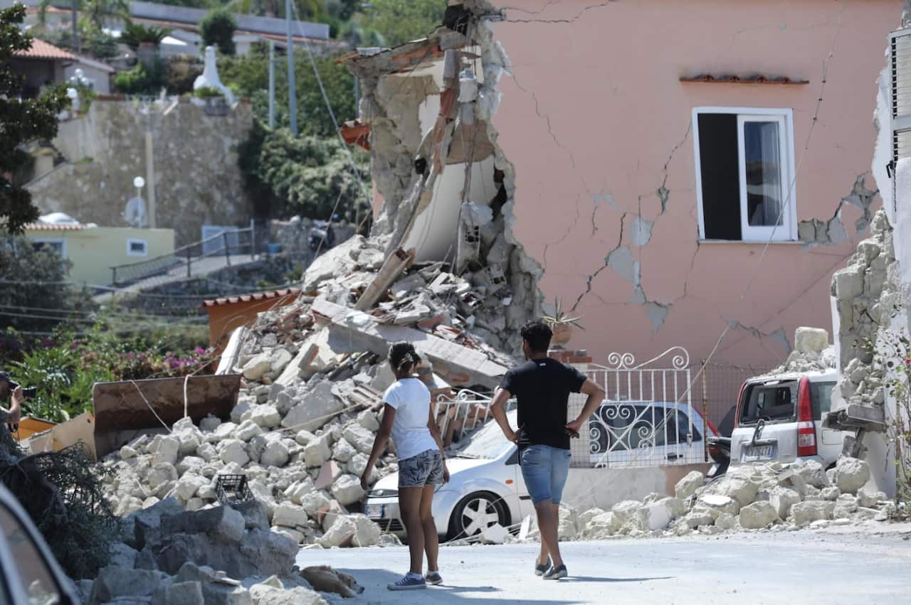 A view of damage caused by the earthquake in Ischia island, Italy, 22 August 2017.