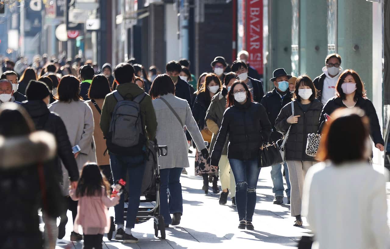 Ginza district in Tokyo on 2 January, 2021.