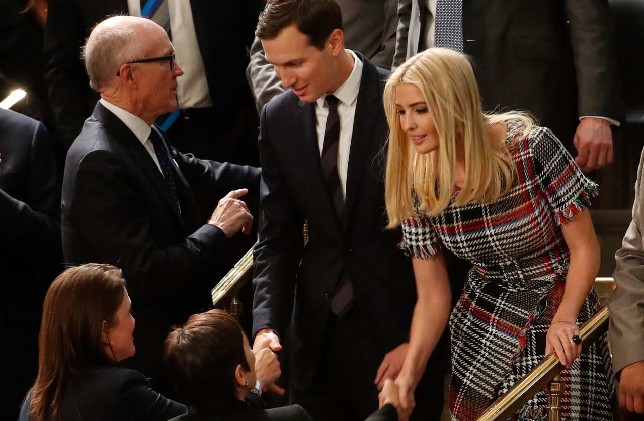 President Donald Trump's son-in-law and daughter Jared Kushner and Ivanka Trump arrive before the State of the Union address