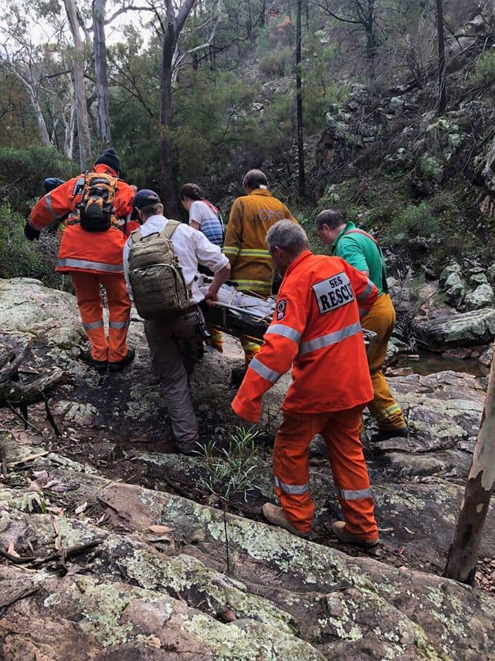 Ex-SA Premier Jay Weatherill being rescued by emergency services 
