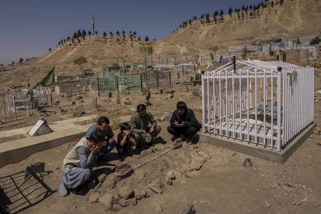 The Ahmadi family holds a ceremony in memory of those killed by a US drone strike in Kabul.