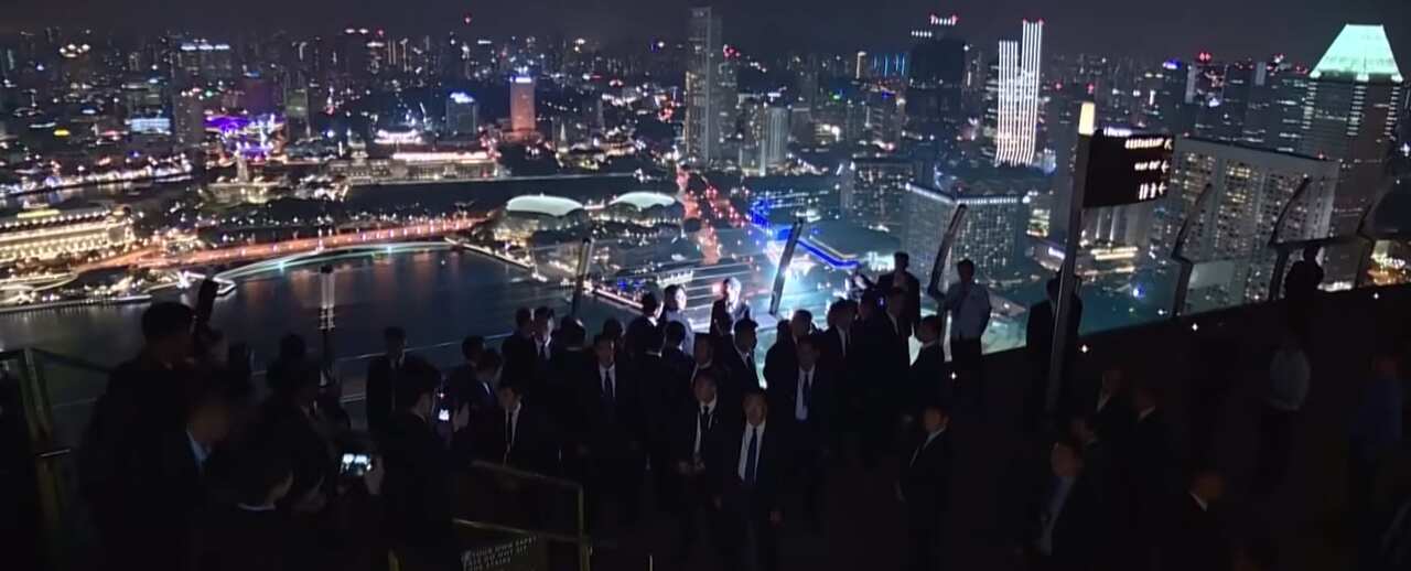 "Singapore, a beautiful and developed city, has become all the more famous because of the meeting of the century", the female voiceover reported.
