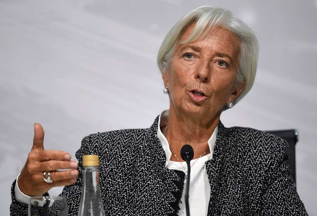 Christine Lagarde, International Monetary Fund Managing Director, talks at a press conference during the G20 meeting of Finance Ministers and Central Bank governors in Buenos Aires, Argentina, Saturday, July 21, 2018. (AP Photo/Gustavo Garello)