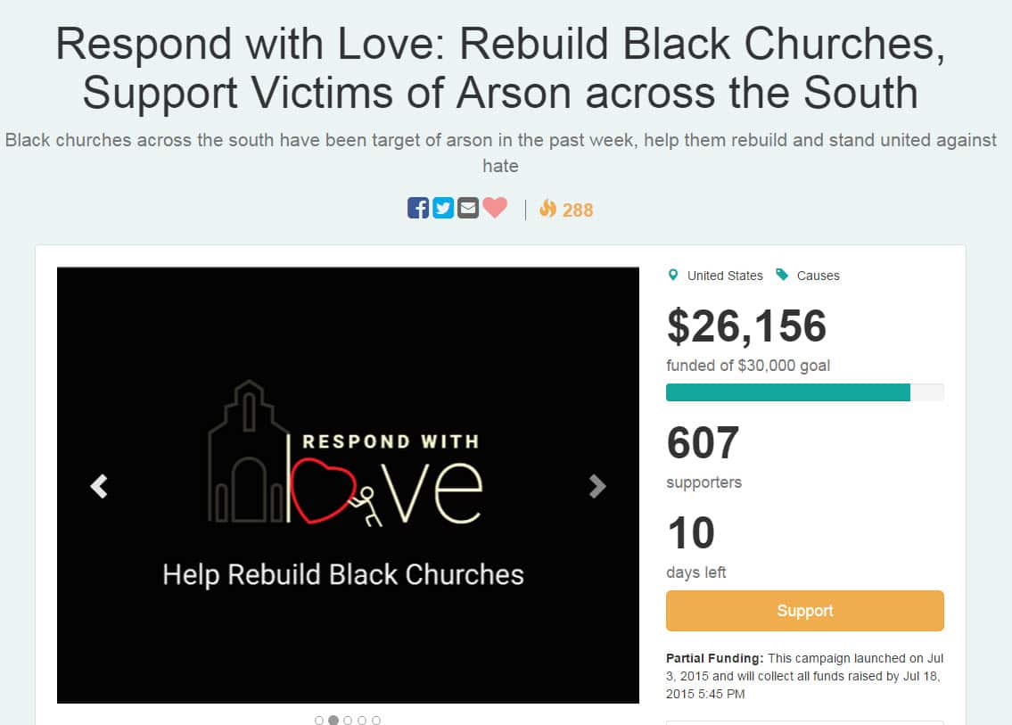 Muslim charities raise funds for US black churches burnt down in wake of Charleston shootings