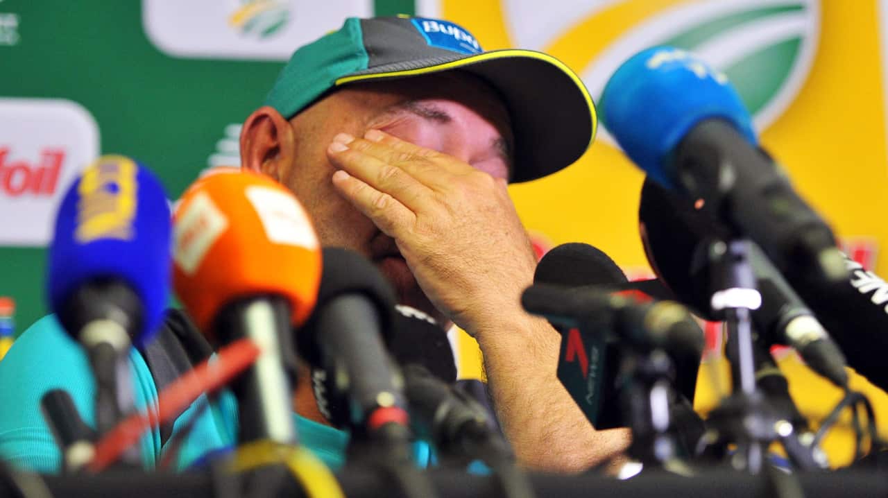 An emotional Darren Lehmann.