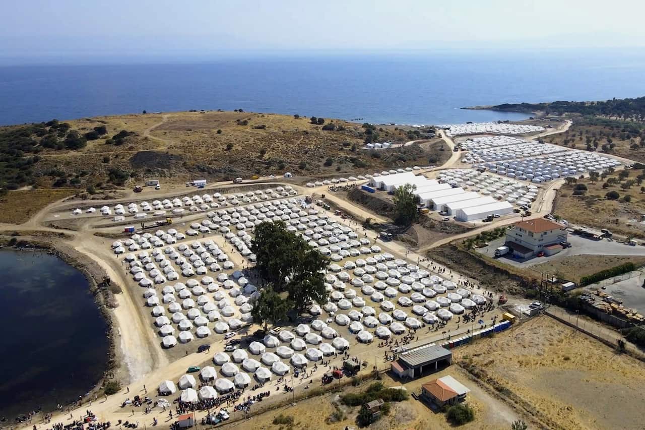 About 9,000 asylum seekers have now been settled in the new temporary hosting facility at Kara Tepe.