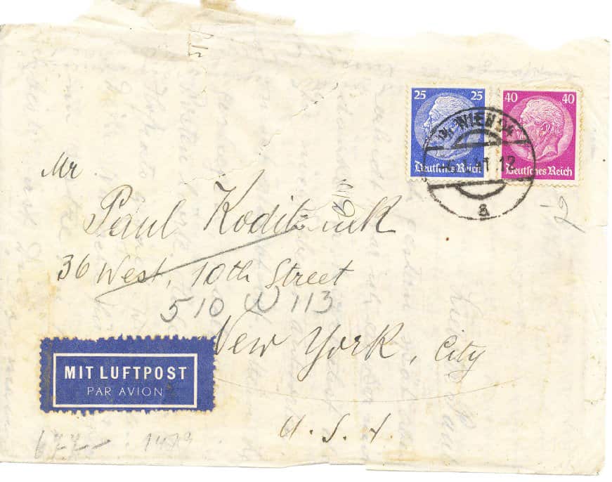 A letter Mrs. Koditschek wrote to her son, Paul.