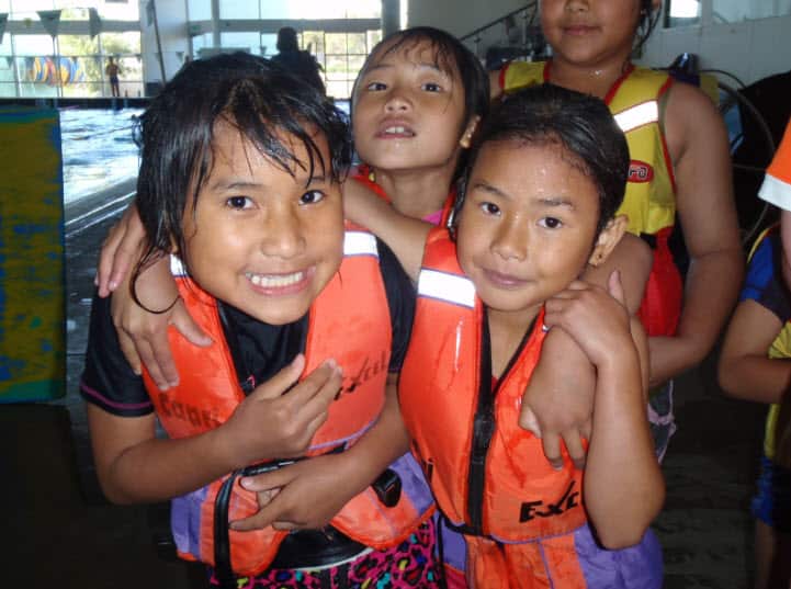 Thei-lay Paw and friends learning to swim (SBS)