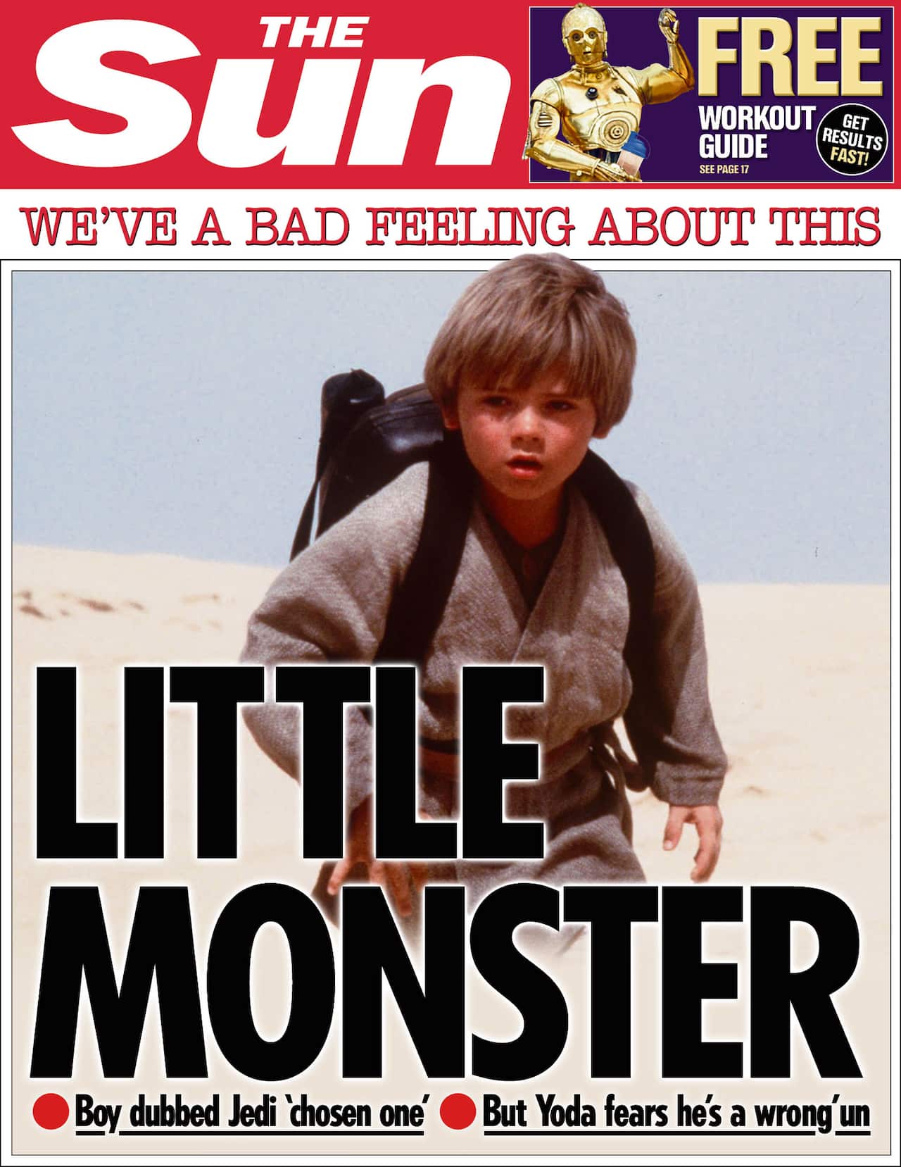 One of The Sun's Star Wars front pages.