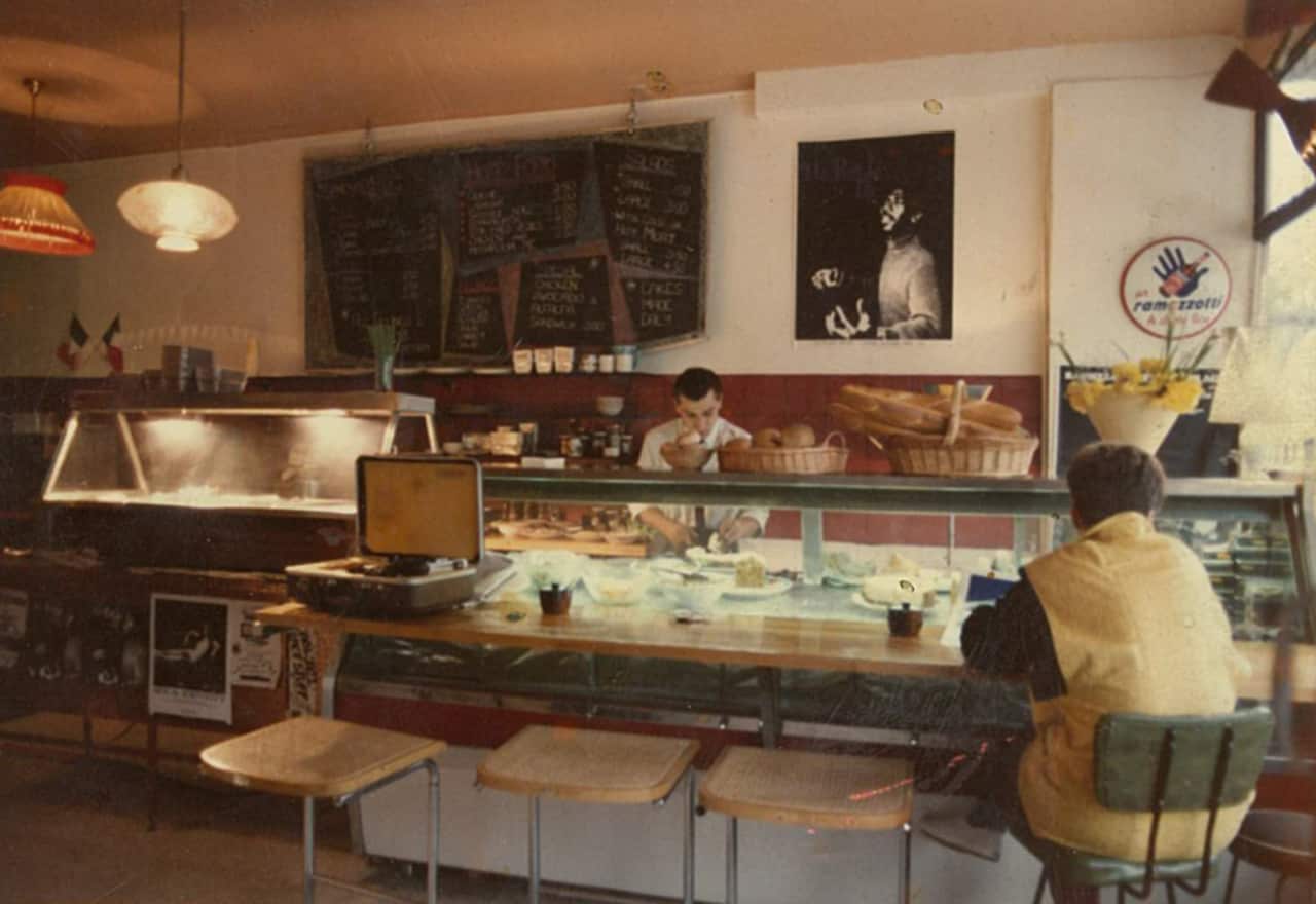 Mario Maccarone making coffee on the first day, Monday, April 28, 1986.