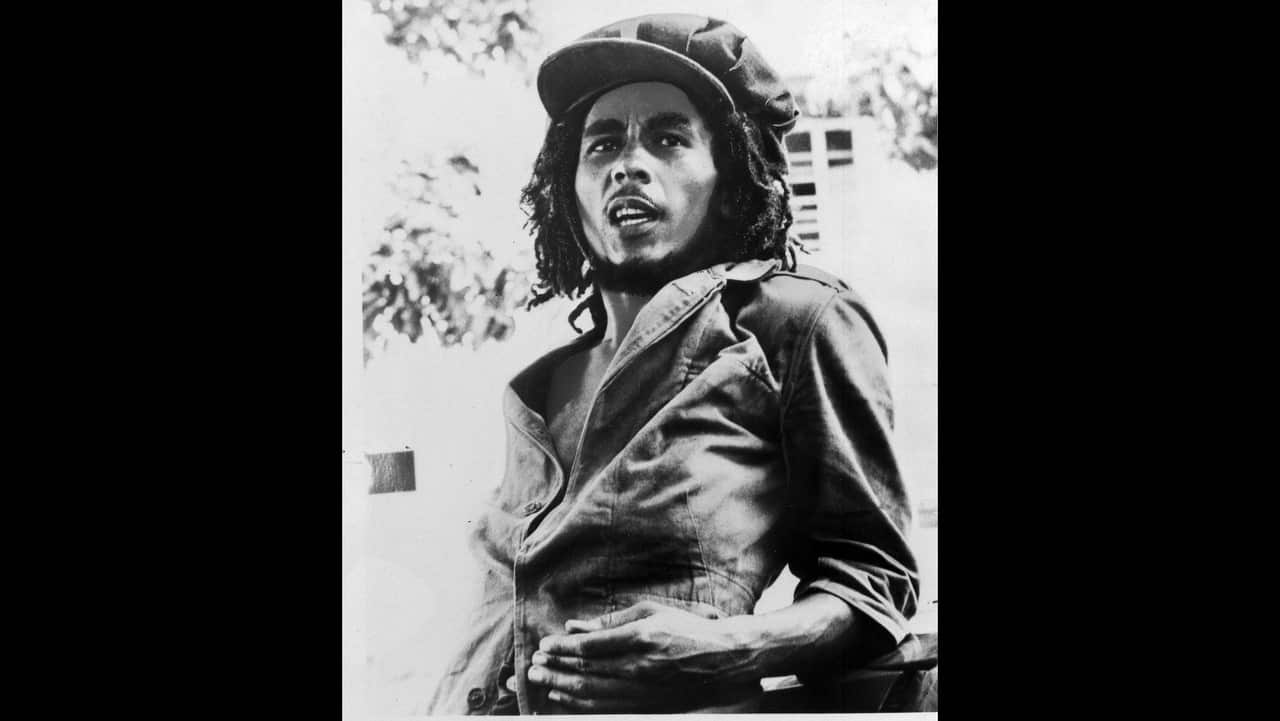 A 1976 file photo of Jamaican reggae singer Bob Marley.