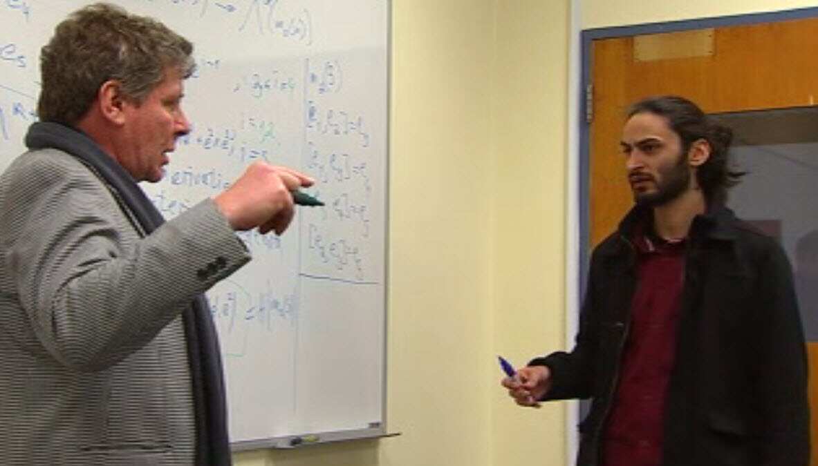 John Tsartsaflis, third-year doctoral student at La Trobe University and his mentor, Dr Yuri Nikolayevsky (SBS)