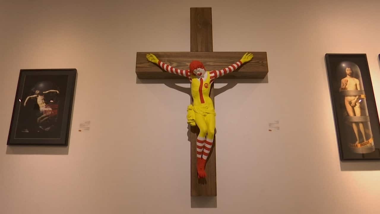 'McJesus" hanging in an Israeli gallery.